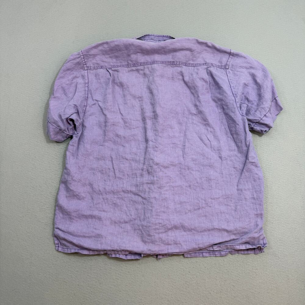 Tommy Bahama Relax 100% Linen Short Sleeve Shirt Men's Extra Large Purple Camp - Picture 6 of 9
